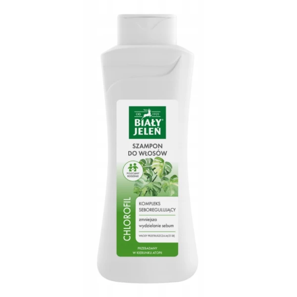 Biały Jeleń Szampon do włosów przetłuszczających się z naturalnym chlorofilem, 500 ml