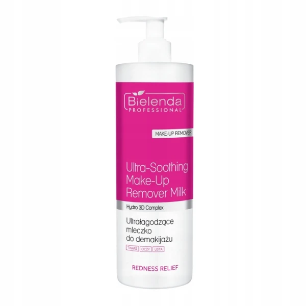 Bielenda Redness Relief ultra-łagodzące mleczko do demakijażu twarzy, 500 ml