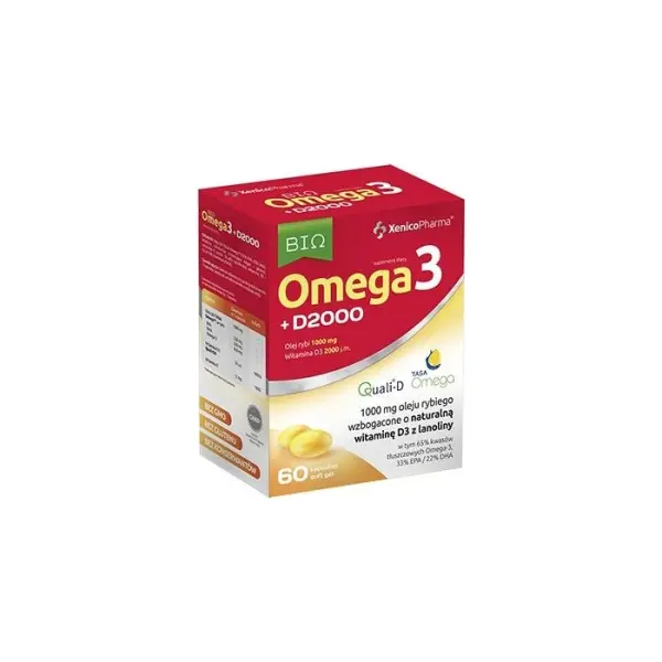 BIO Omega3 + D2000 (65% Omega) 60 kapsułek