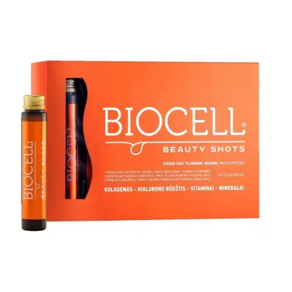 BIOCELL BEAUTY SHOTS, naturalny kolagen do picia, 14 fiolek