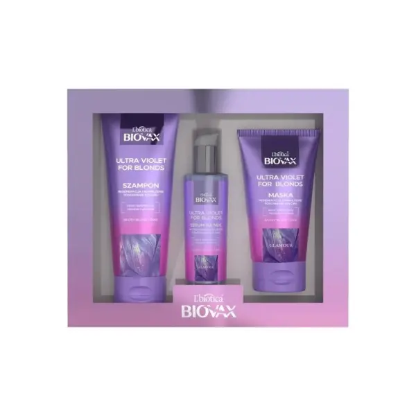 BIOVAX GLAMOUR ULTRA VIOLET Zestaw Szampon + Maska + SERUM NA NOC
