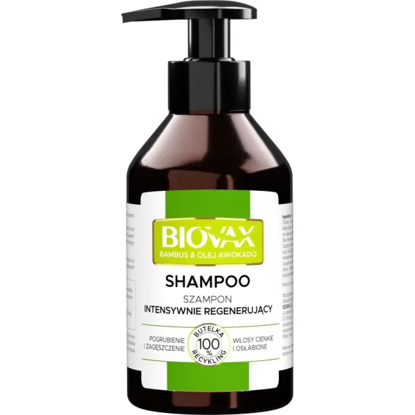 BIOVAX Szampon Bambus i Olej Avocado do włosów pozbawionych gęstości, 200 ml