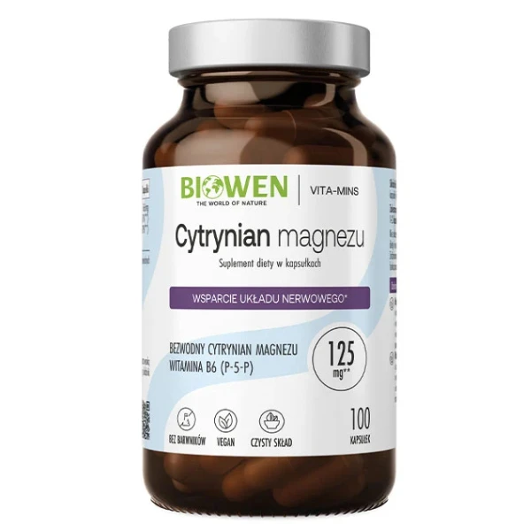 BIOWEN Cytrynian magnezu,100 kaps.