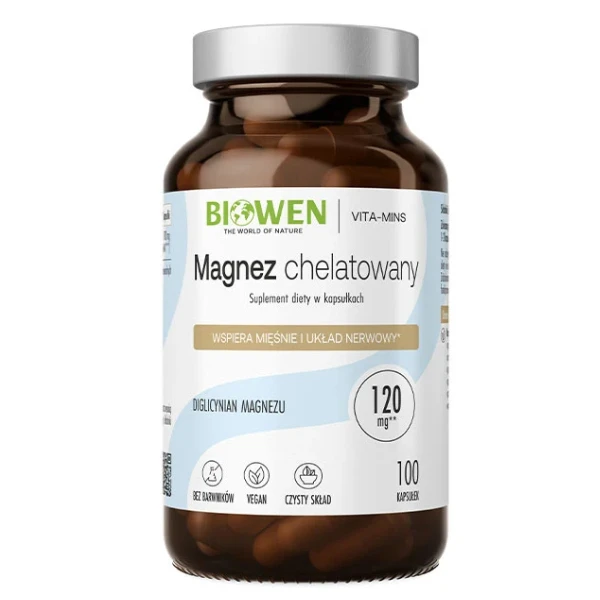 BIOWEN Magnez chelatowany, 100 kaps.