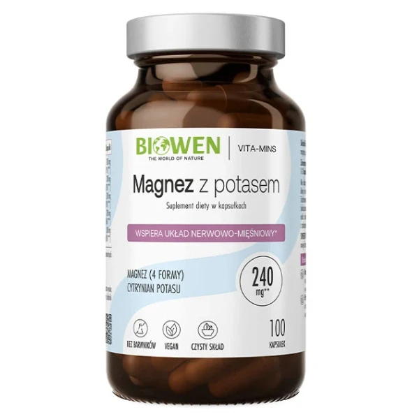 BIOWEN Magnez z potasem, 100 kaps.