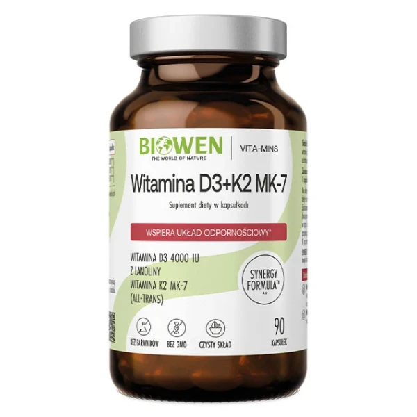 BIOWEN Witamina D3+K2 MK-7, 90 kaps.