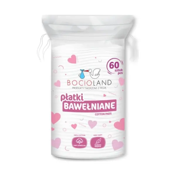 BOCIOLAND Płatki bawełniane kosmetyczne, 60 sztuk