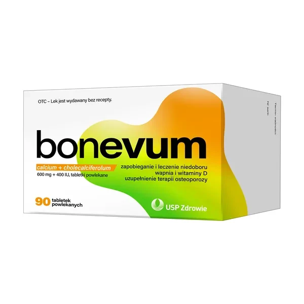 Bonevum 600 mg + 400 IU, 90 tabletek powlekanych
