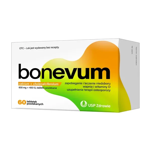 Bonevum 600mg + 400 IU, 60 tabletek