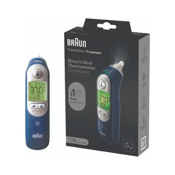 BRAUN IRT6575 ThermoScan 7+ connect Termometr do ucha, 1 sztuka