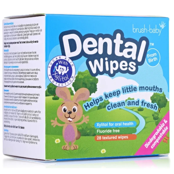 BRUSH-BABY Dental Wipes Chusteczki higiniczne, 28 szt.