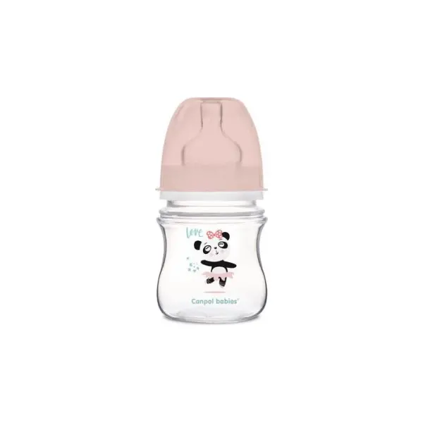 Butelka 120ml szerokootworowa antykolkowa 0m+ 35/220 pink
