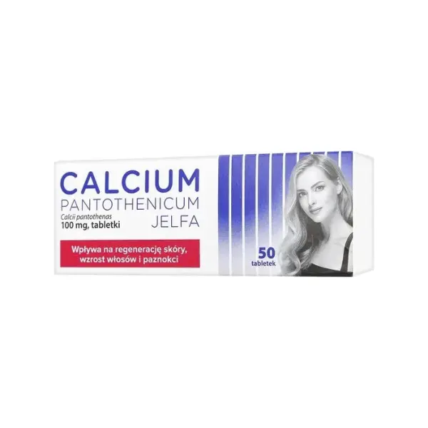 CALCIUM PANTOTHENICUM JELFA 100 mg, regeneracja skóry, wzrost włosów, 50 tabletek