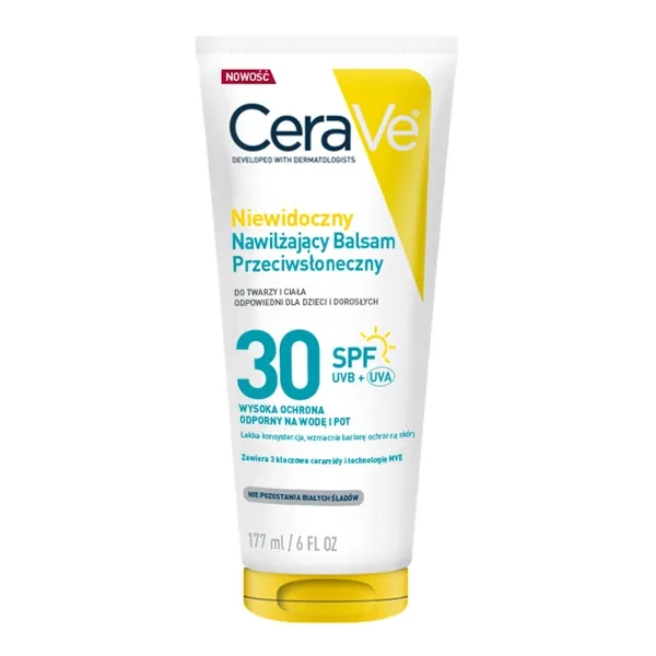 CeraVe Balsam przeciwsłoneczny niewidoczny nawilżający SPF 30, 177 ml