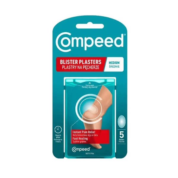Compeed Plastry na pęcherze średnie 4,2 x 6,8 cm, 5 szt.