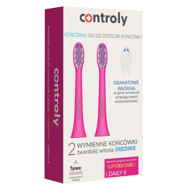 Controly Końcówki do szczoteczki sonicznej Supersonic i Daily II średnie kolor różowy