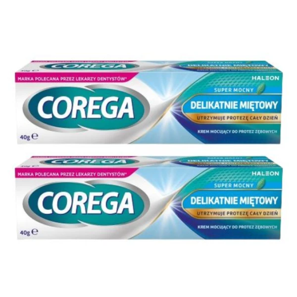 Corega Extra Strong delikatnie miętowy, 2x40g