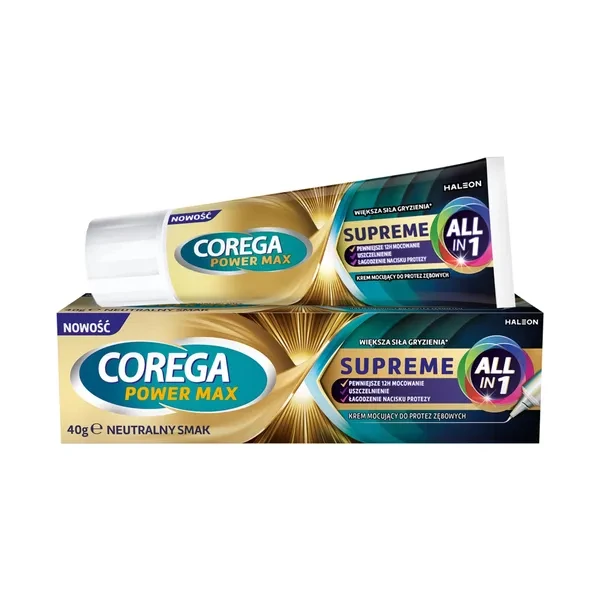 Corega Power Max Supreme All-In 1 Krem mocujący do protez zębowych, 40 g