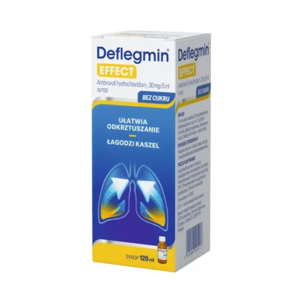 DEFLEGMIN EFFECT syrop na kaszel, wykrztuśny, 30mg/5ml, 120 ml