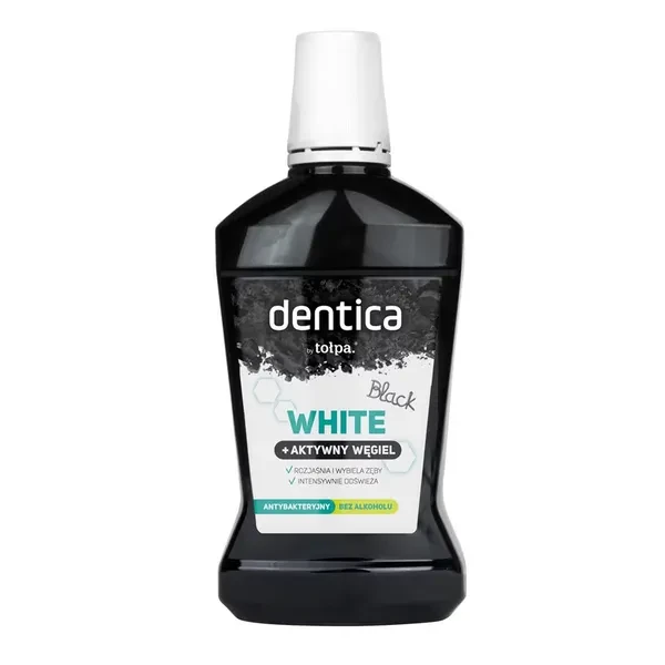 Dentica By Tołpa Black White Płyn do płukania ust aktywny węgiel, 500 ml