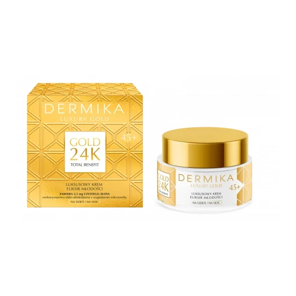 DERMIKA Luxury Gold Luksusowy krem Elikris Młodości 45+ dzień/noc, 50 ml 