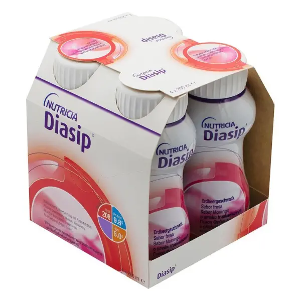 Diasip o smaku truskawkowym 4 butelki po 200 ml