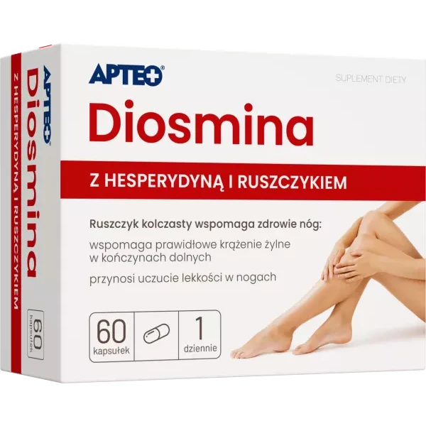Diosmina Z Hesperydyną 450 mg + 50 mg Apteo, 60 kapsułek
