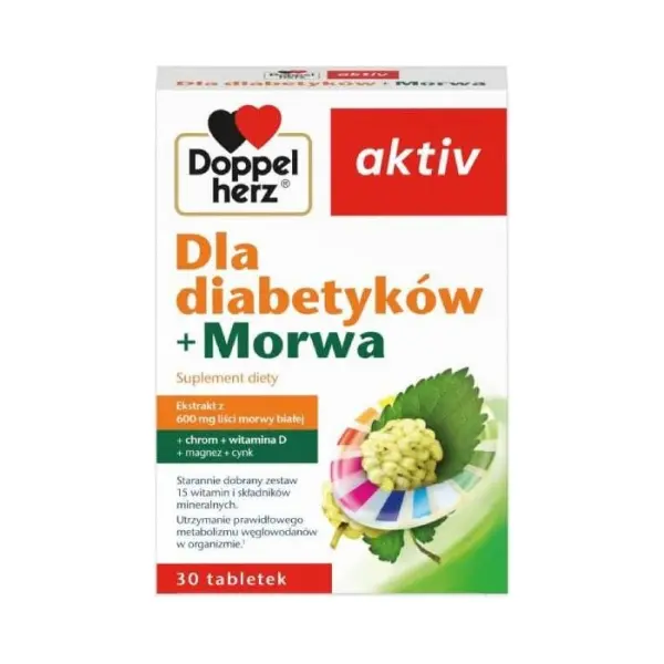 DOPPELHERZ AKTIV dla diabetyków + morwa, 30 tabletek