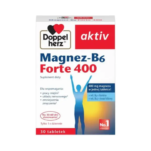 DOPPELHERZ AKTIV Magnez-B6 Forte, 30 tabletek