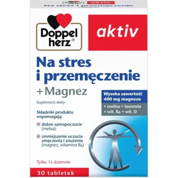 DOPPELHERZ AKTIV Na stres i przemęczenie + magnez, 30 tabletek