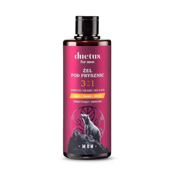 Duetus For Men Żel pod prysznic ciało, twarz, włosy energetyzujący 3w1, 300 ml