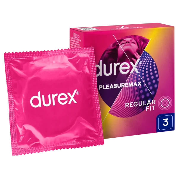 Durex Pleasuremax, prezerwatywy z prążkami i wypustkami, 3 szt.