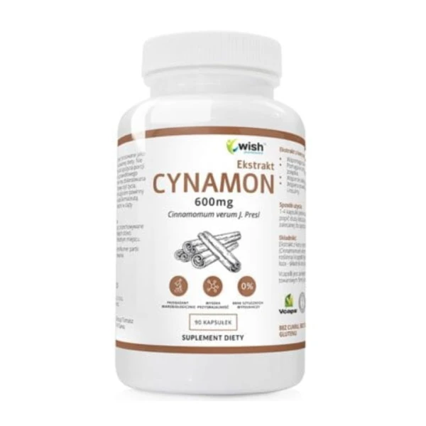 WISH Ekstrakt Cynamon 600mg, 90 kaps.