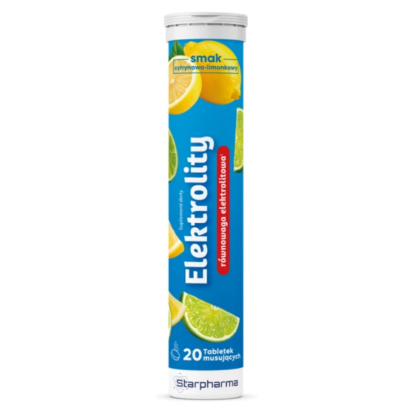 Elektrolity smak cytrynowo-limonkowy, 20 tabl.