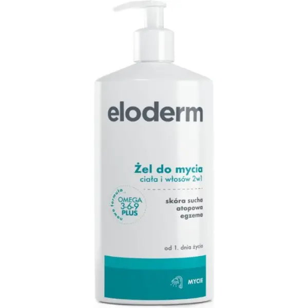 ELODERM Żel do mycia ciała i włosów 2w1, 400 ml