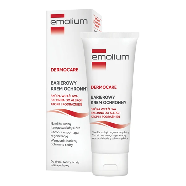 EMOLIUM Dermocare Krem barierowy ochronny skóra wrażliwa, skłonna do alergii, atopii i podrażnień, 75 ml