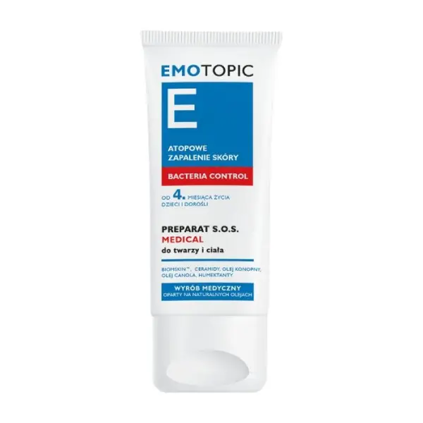 EMOTOPIC Bacteria Control Preparat do twarzy i ciała medical SOS, 30 ml