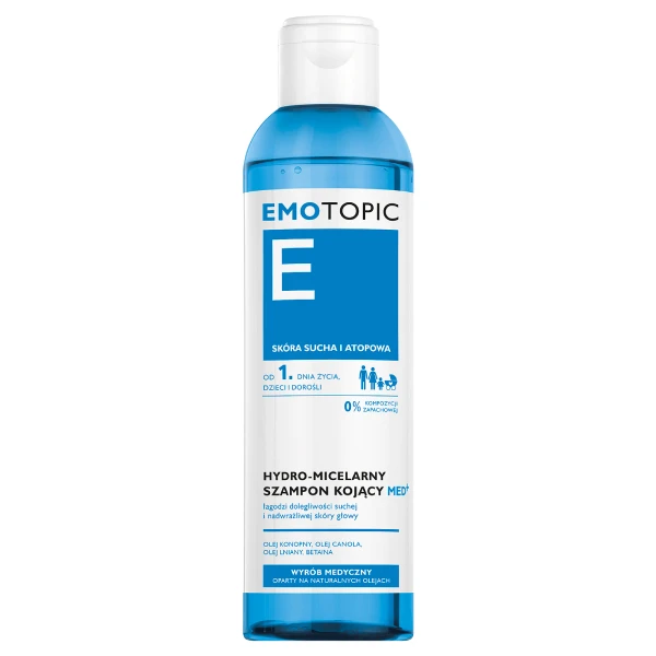 Emotopic Med + Hydro-micelarny szampon do mycia włosów kojący, 250ml