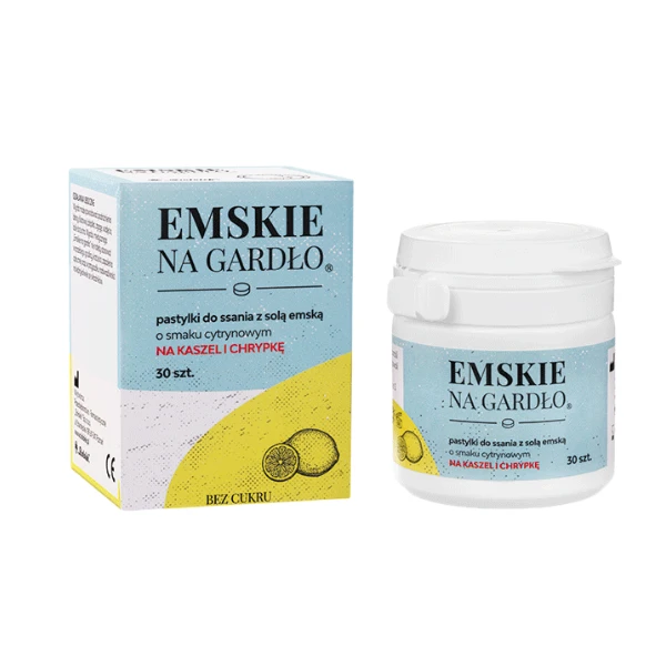 Emskie na gardło o smaku cytrynowym, 30 pastyl.