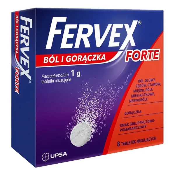 Fervex Ból i Gorączka Forte 1g, 8 tabl. 