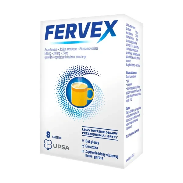 Fervex o smaku cytrynowym, 8 saszetek