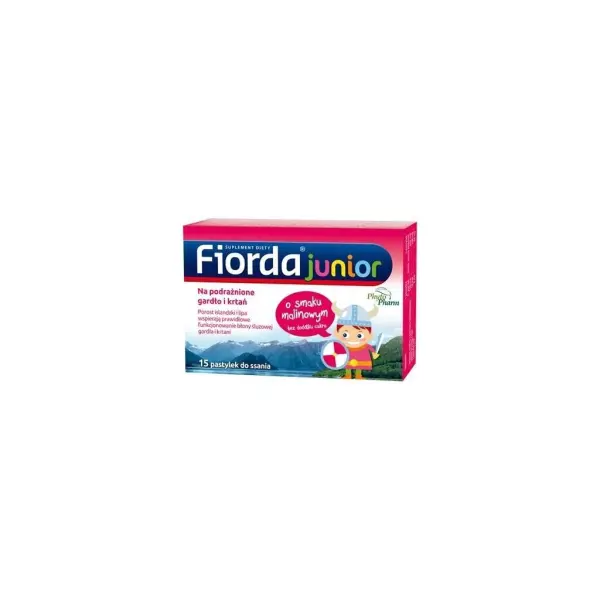 Fiorda Junior o smaku malinowym 15 pastylek do ssania