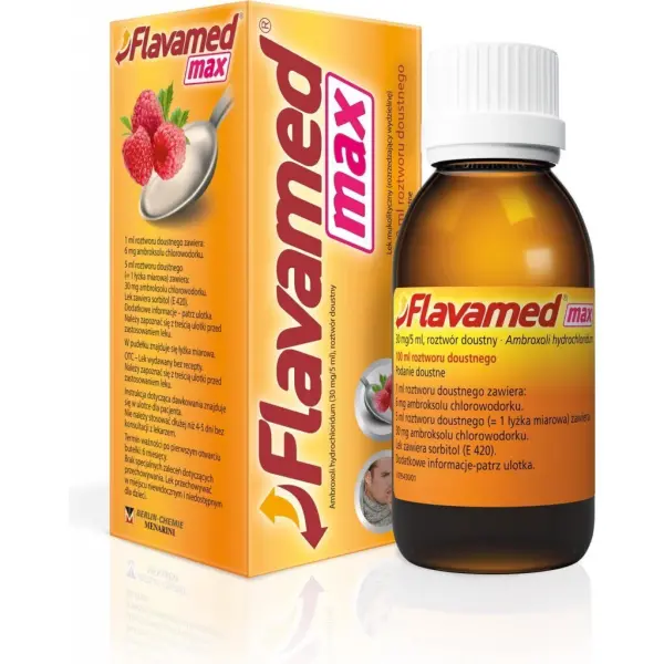 Flavamed Max syrop, smak malinowy 100ml
