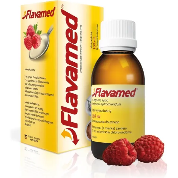 Flavamed syrop, smak malinowy 100ml