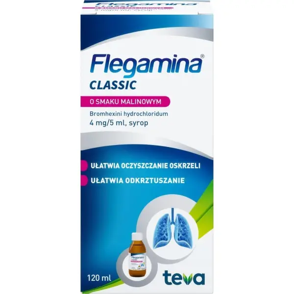 Flegamina Classic o smaku malinowym syrop 120 ml