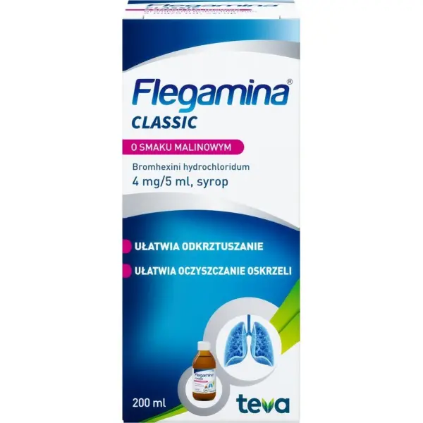 Flegamina Classic o smaku malinowym syrop 200ml