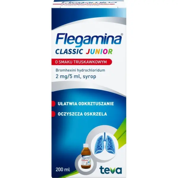 Flegamina Junior o sm. truskawkowym syrop 200ml