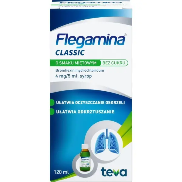 Flegamina o sm. miętowym bez cukru syrop 120 ml