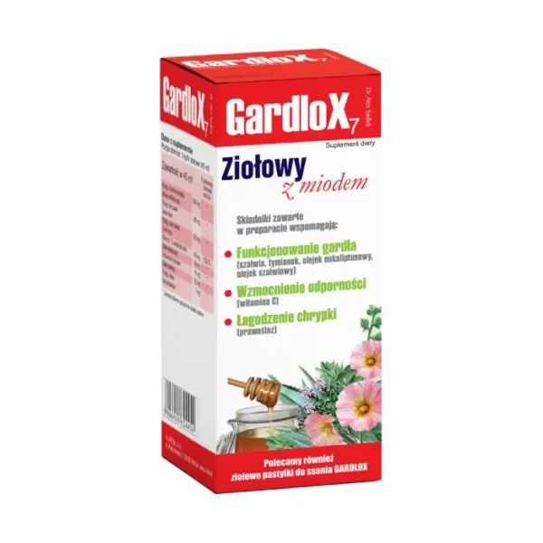 GARDLOX 7 ziołowy syrop z miodem, 120 ml