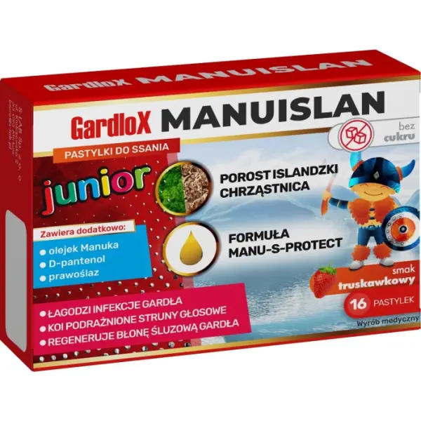 GARDLOX Manuislan Junior pastylki do ssania, 16 sztuk